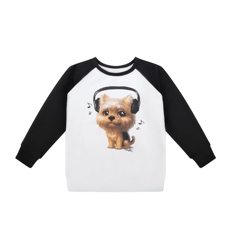 Bluza dziecięca z czarnym rękawem HAPPY DOG 