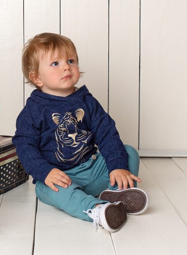 Spodnie z bambusa z guziczkami szałwia