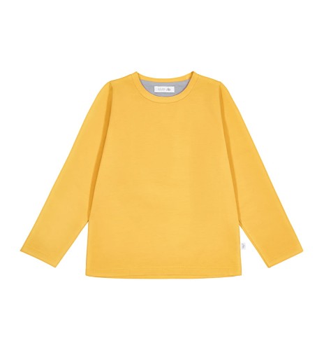 T-shirt z długim rękawem musztardowy