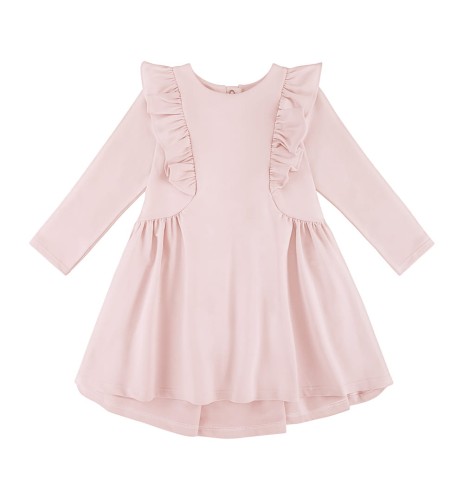 Sukienka ze skrzydełkami pudrowy róż 