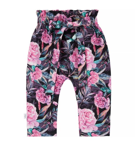 Spodnie długie z kokardą w peonie