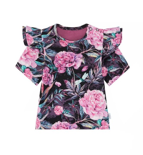 Bluzka z krótkim rękawem w peonie 