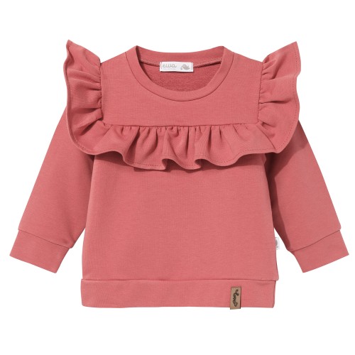 Bluza dziewczęca z falbanką marsala