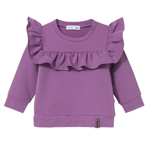 Bluza dziewczęca z falbanką purpurowa
