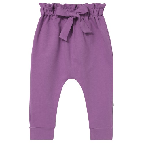 Spodnie niemowlęce z kokardą purpurowe
