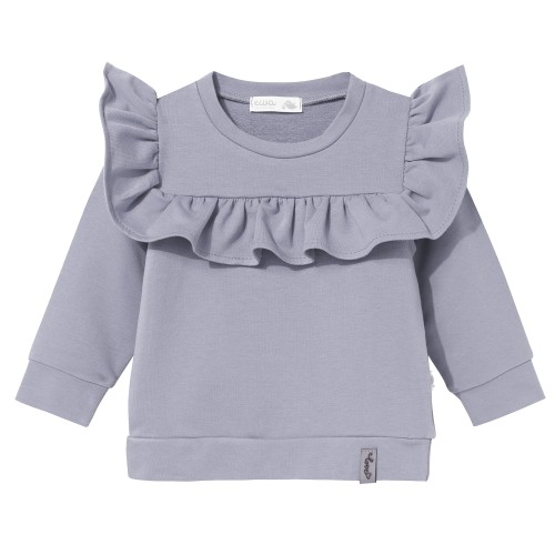 Bluza dziewczęca z falbanką niebieska