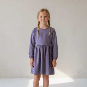 DRL-28627V Sukienka dł.ręk. fiolet 