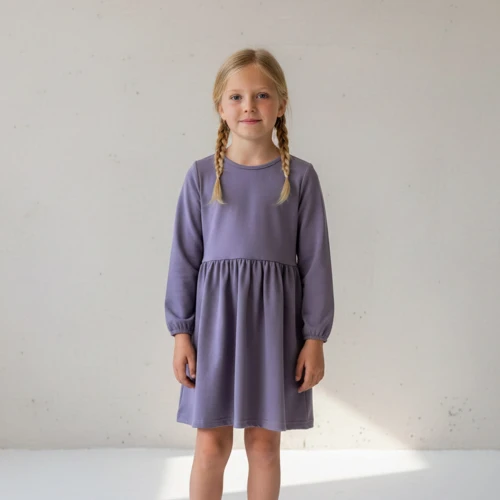 DRL-28627V Sukienka dł.ręk. fiolet 