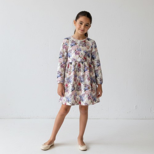 DRL-28467H Sukienka dł.ręk w Hortensje